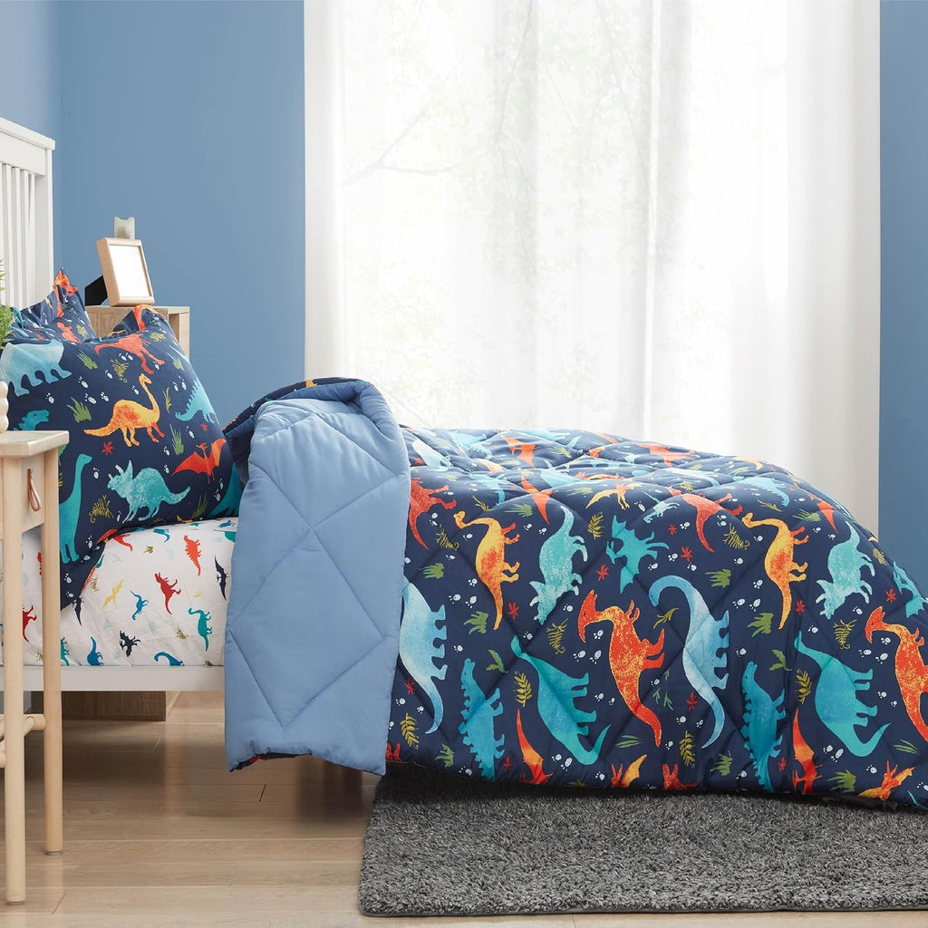 Twin Dinosaur Kids Bedding Set for Boys, 2 Pieces Twin Dinosaur Kids Comforter Sets for Boys, Super Soft Lightweight