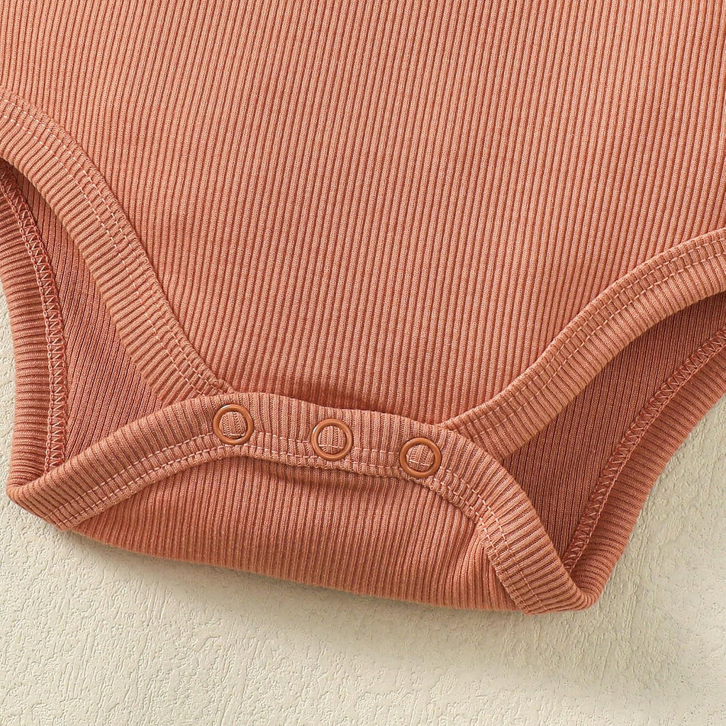 Baby Long Sleeve Onesies Girl Fall Winter Ribbed Bodysuit Undershirts