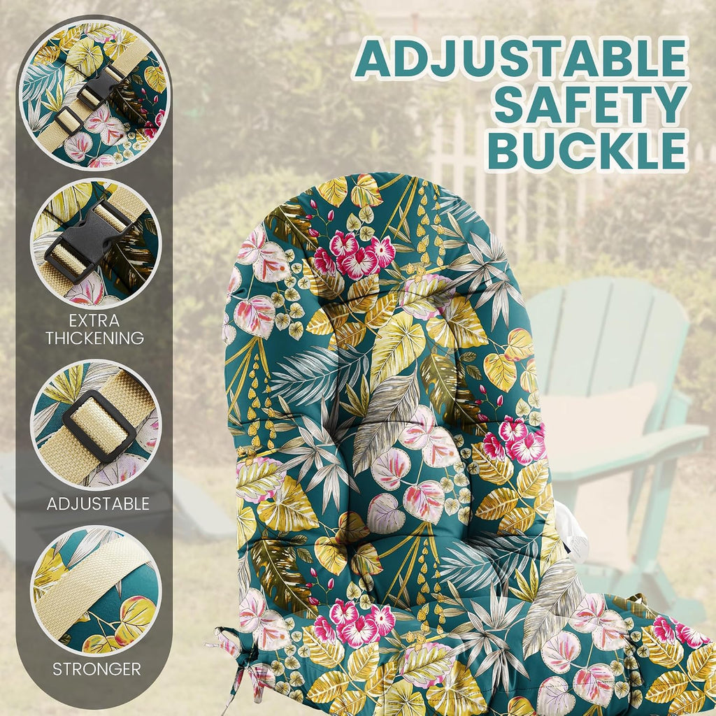 Waterproof High Back Adirondack Chair Cushion 48x21 Floral | Vibrant floral patterns, thick elastic padding with