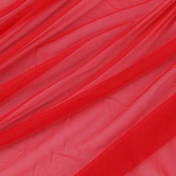 Superfine 4-Way Stretch Net Fabric Nylon Spandex Power Mesh Lightweight Sheer 60" Wide, a Continuous 5 Yards (Vivid