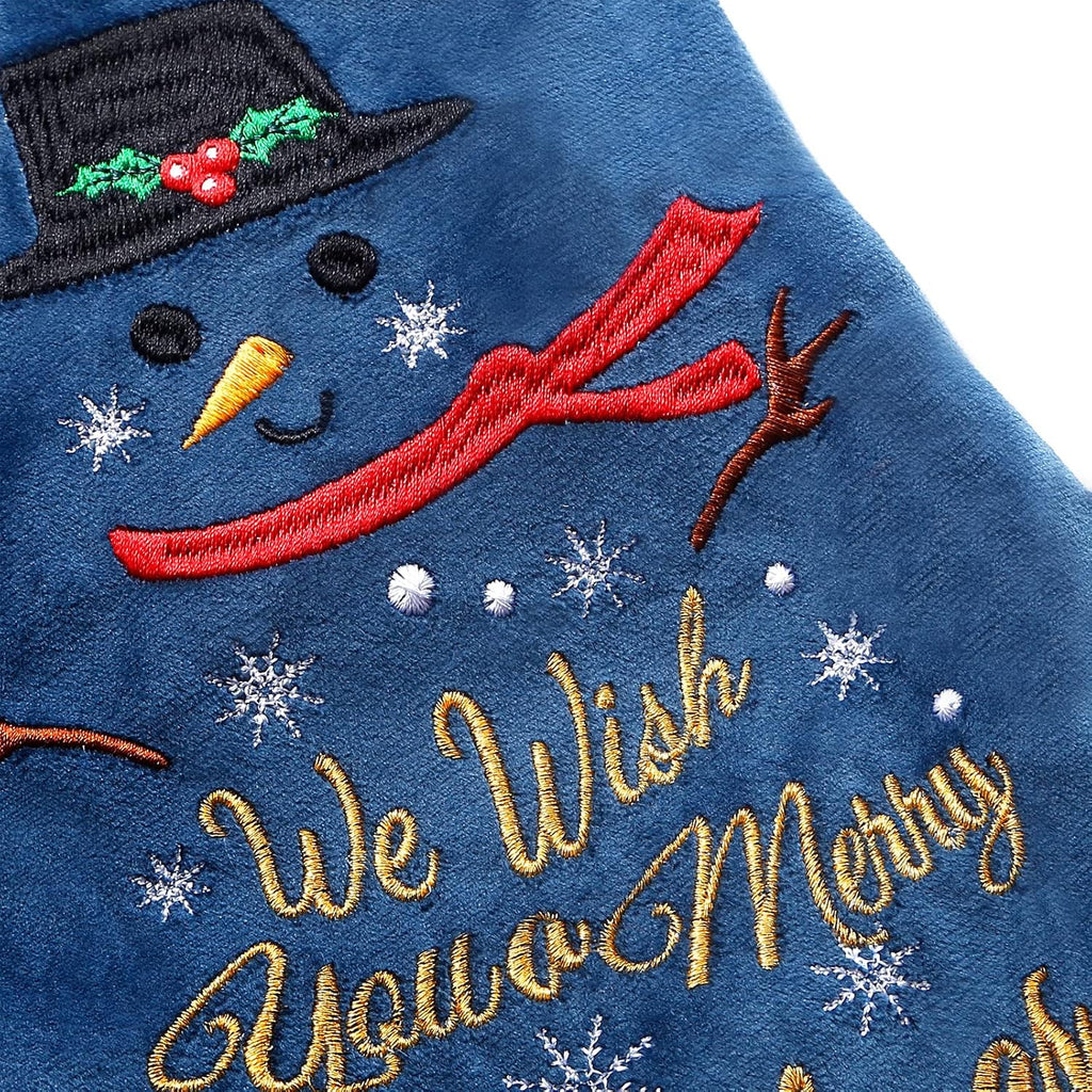 Pack of 6 Luxury Velvet Christmas Stockings, Quality Embroidered Patterned Xmas Stockings Large, Classic Christmas