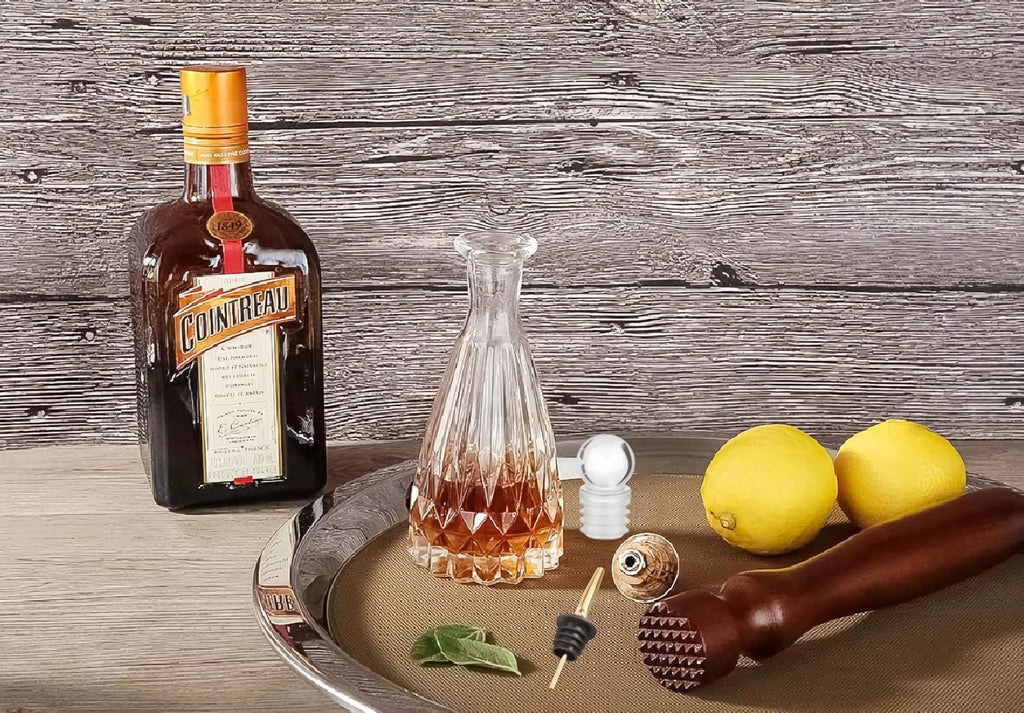 Whiskey Decanter with Glass Ball Stopper Decorative Flower Vases