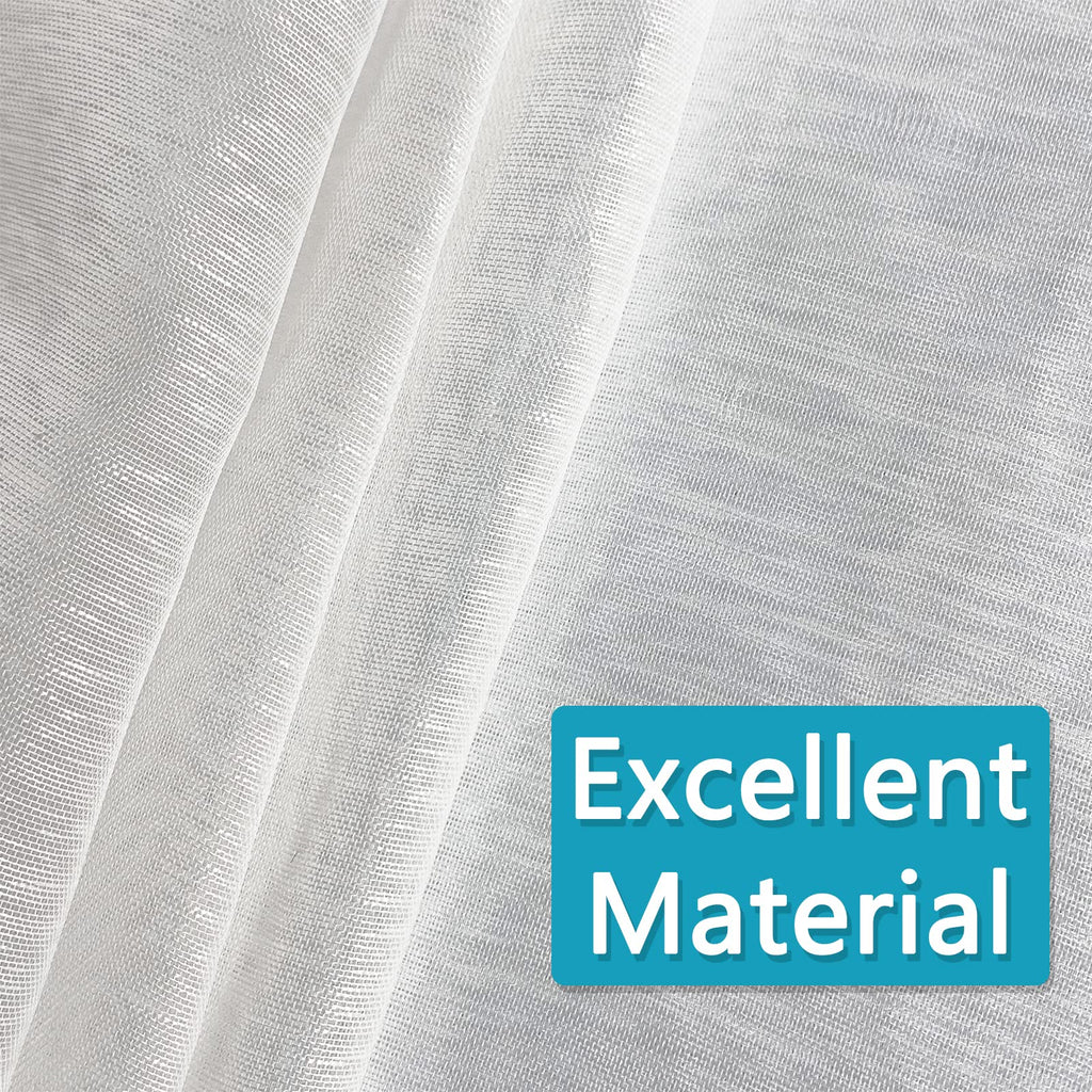 White Sheer Valances for Windows - Light Filtering Semi Sheer Valances /Bedroom/Kitchen/Bathroom/Cafe - Transparent
