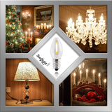 LED Night Light Bulb - C7 E12 LED Bulbs - Candelabra Light Bulbs, 1 Watt Equivalent 10W Incandescent Bulb, Warm White