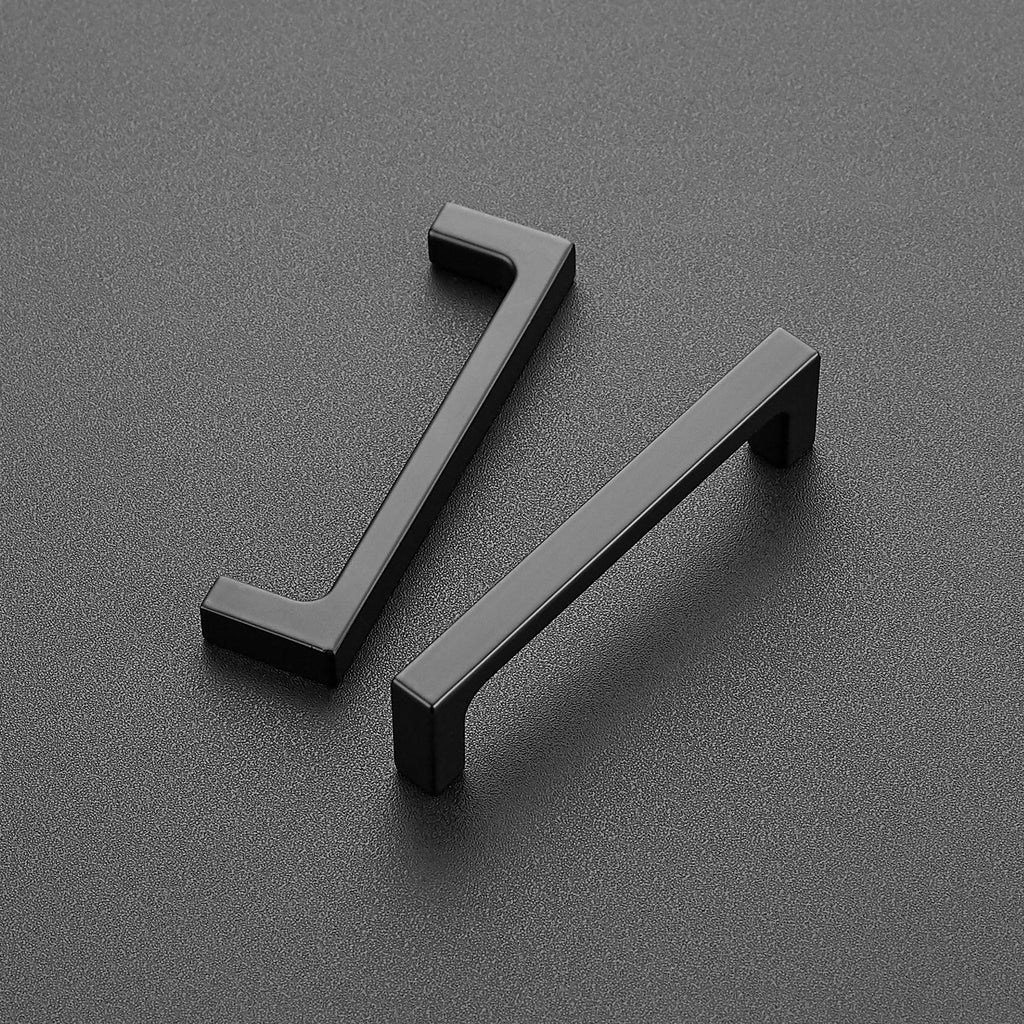 Matte Black Square & Solid Cabinet Handles,3-3/4 Inch,40 Pack