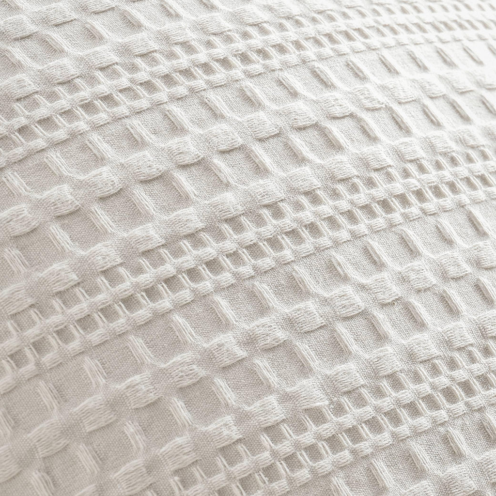 Waffle Throw Pillow Covers Set of 2, 22x22 Inch Ecru