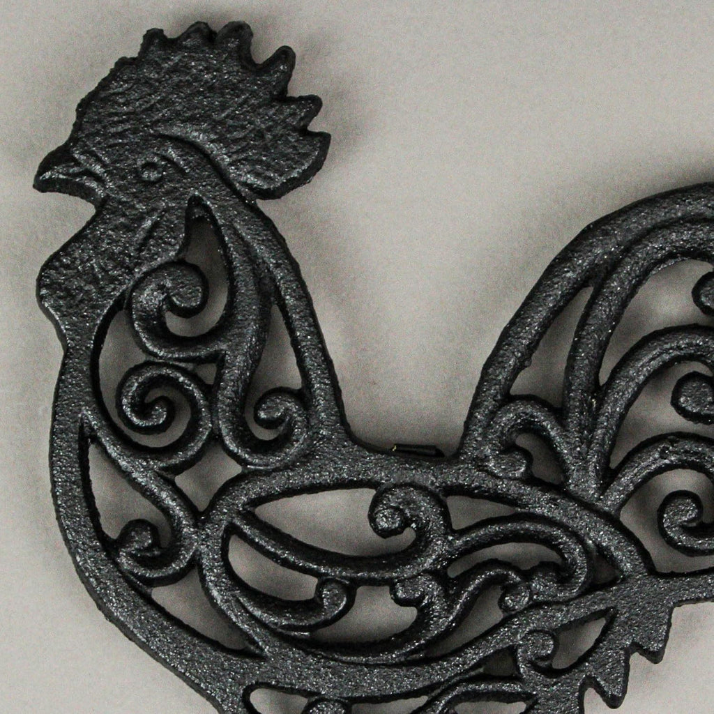 Farm Animal Kitchen Trivets, Black 9 Inch Cast Iron - Set of 3