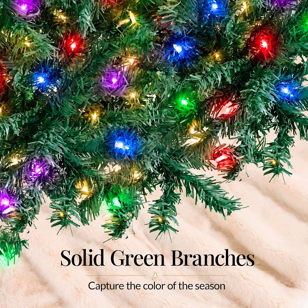 6Ft Pre-Lit Christmas Tree w/Twinkling LEDs, Premium Green Artificial Pine Lighted Holiday Decoration w/ 250 Lights