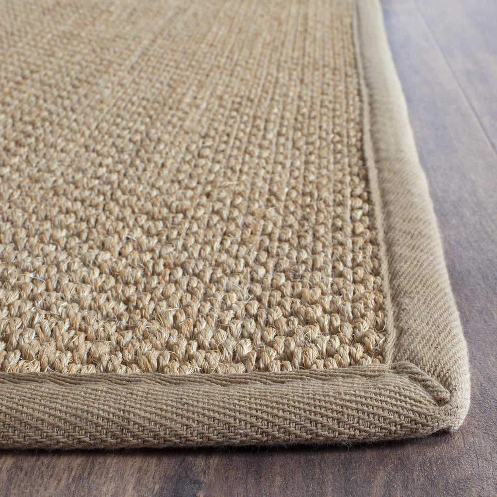 Area Rug 6x9 - Natural Fiber Collection - Maize & Linen Color, Sisal, Woven Design with Border (NF141B)