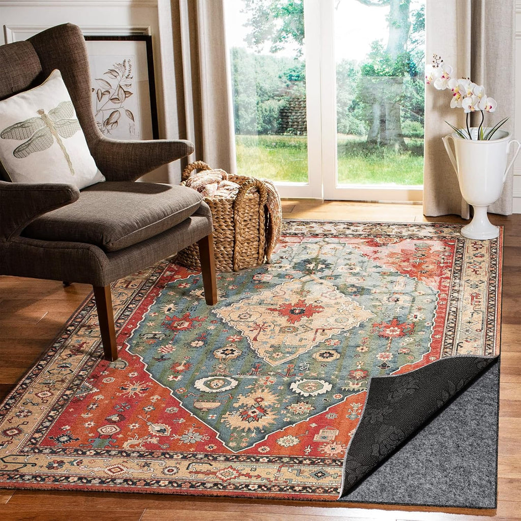 Waterproof Rug Pad, 5x7 Ft Under Area Rug Carpet Pad, Non Slip Rug Pads for All Floors and Hardwood Floors Finishes - Set of 35