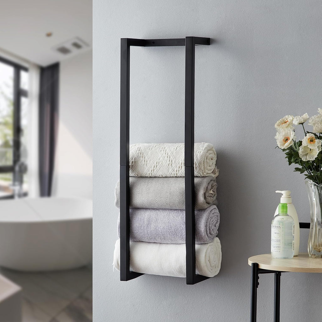 Towel Rack for Rolled Towels, Towel Rack ,Wall Mounted Metal Bathroom Organizer, Bath Towel Holder Wall for Modern