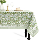 CPC Tablecloth 100% Cotton 60x60 Inch Indian Block Print Square Table Cover, Table Cloth for Wedding