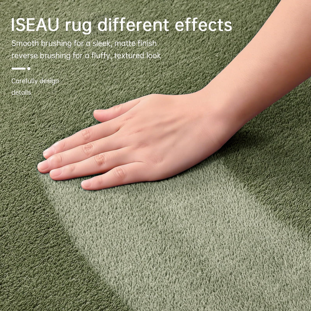 Soft Runner Rug, Washable and Non-Slip, Green