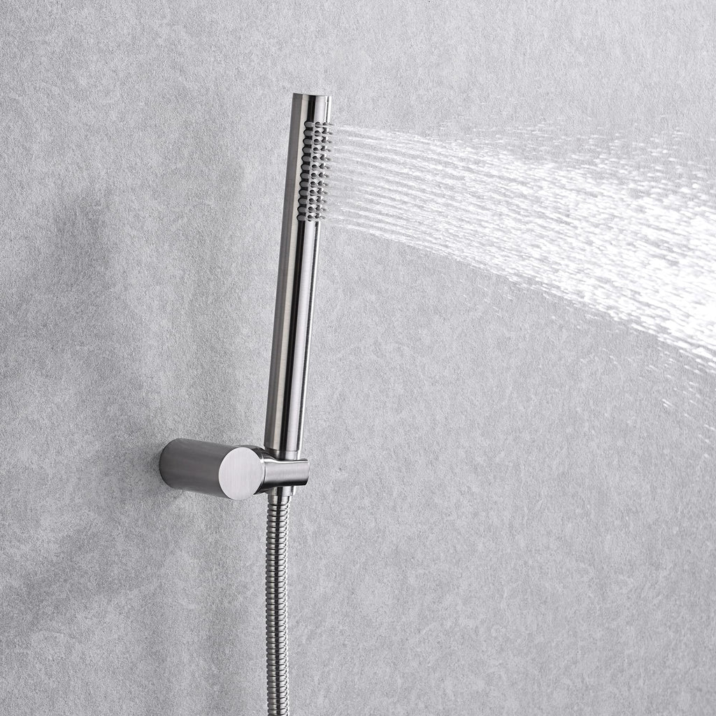 Wall Mounted Rainfall Shower System Brushed Nickel