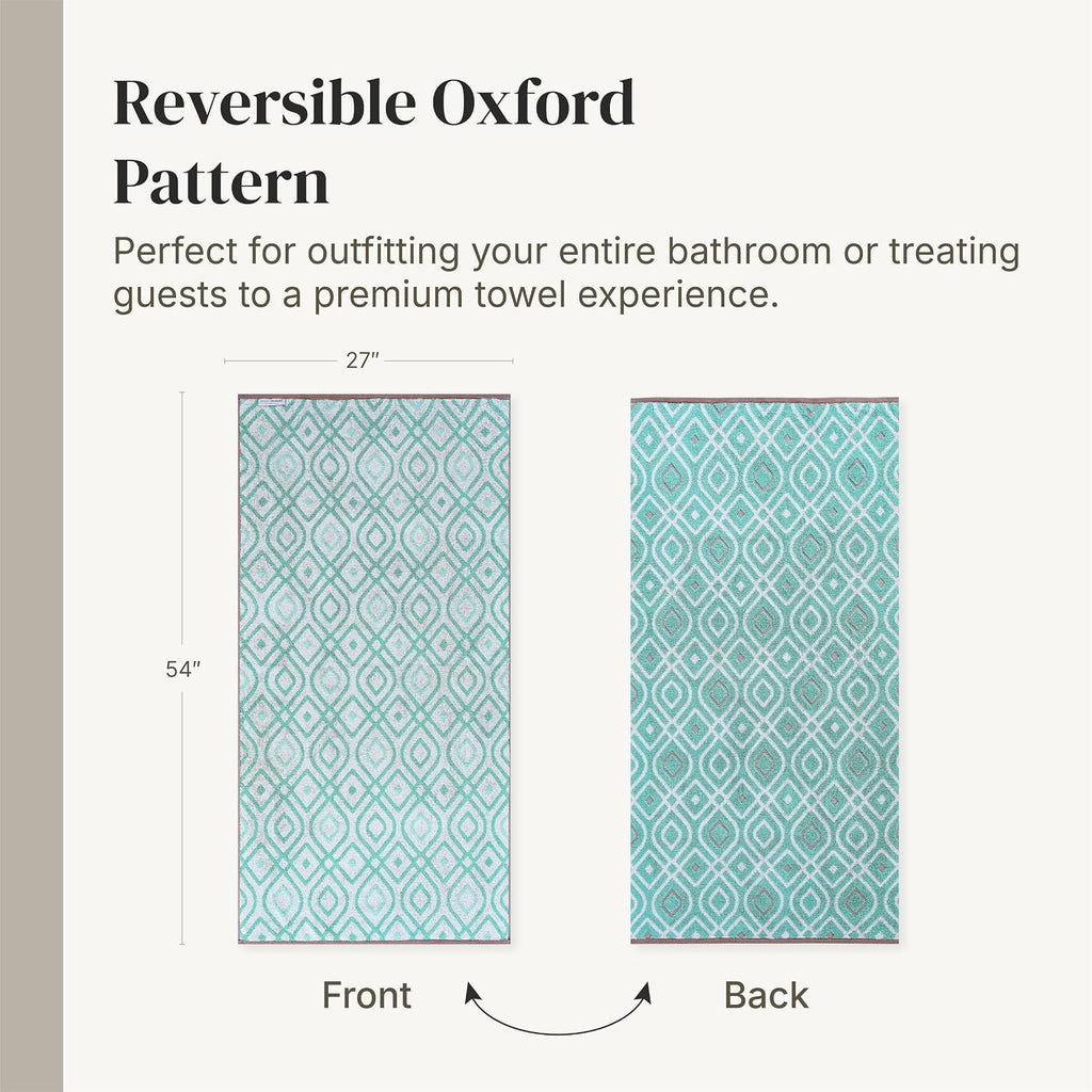 6 Piece Bath Towel Set - Bathroom Set with 2 Bath Towels, 2 Hand Towels, and 2 Wash Cloths - 100% Cotton, Super