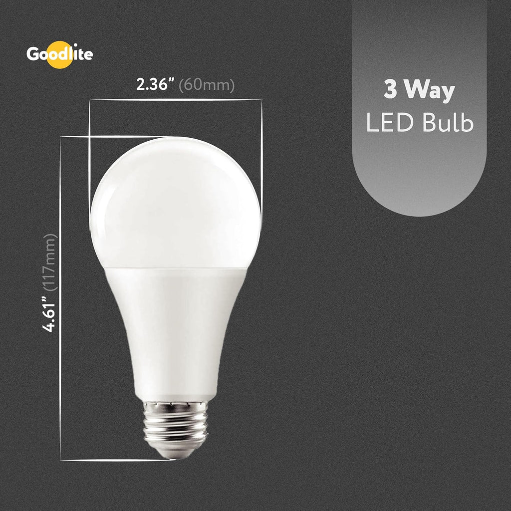 A21 3-Way LED Bulb 75/100/150W Equivalent 700/1300/2250 Lumens,E26 Base, Soft White 2700k