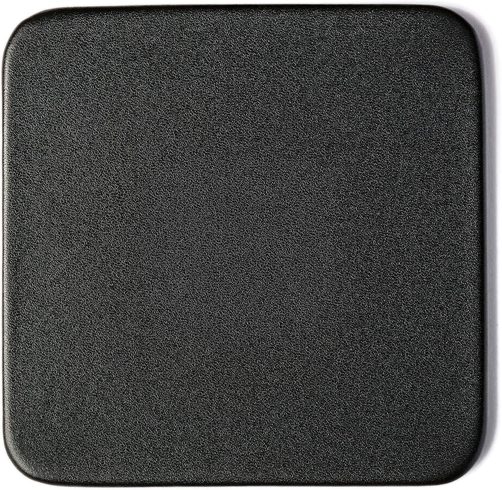 Black Leather 4-Square Coaster Set