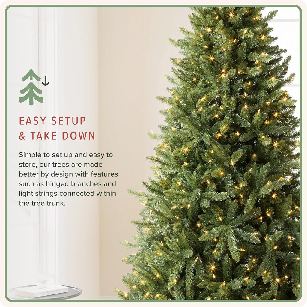 Heritage Balsam Spruce - Artificial Indoor Christmas Tree, Hinged Branches, Holiday Decor, LED Clear