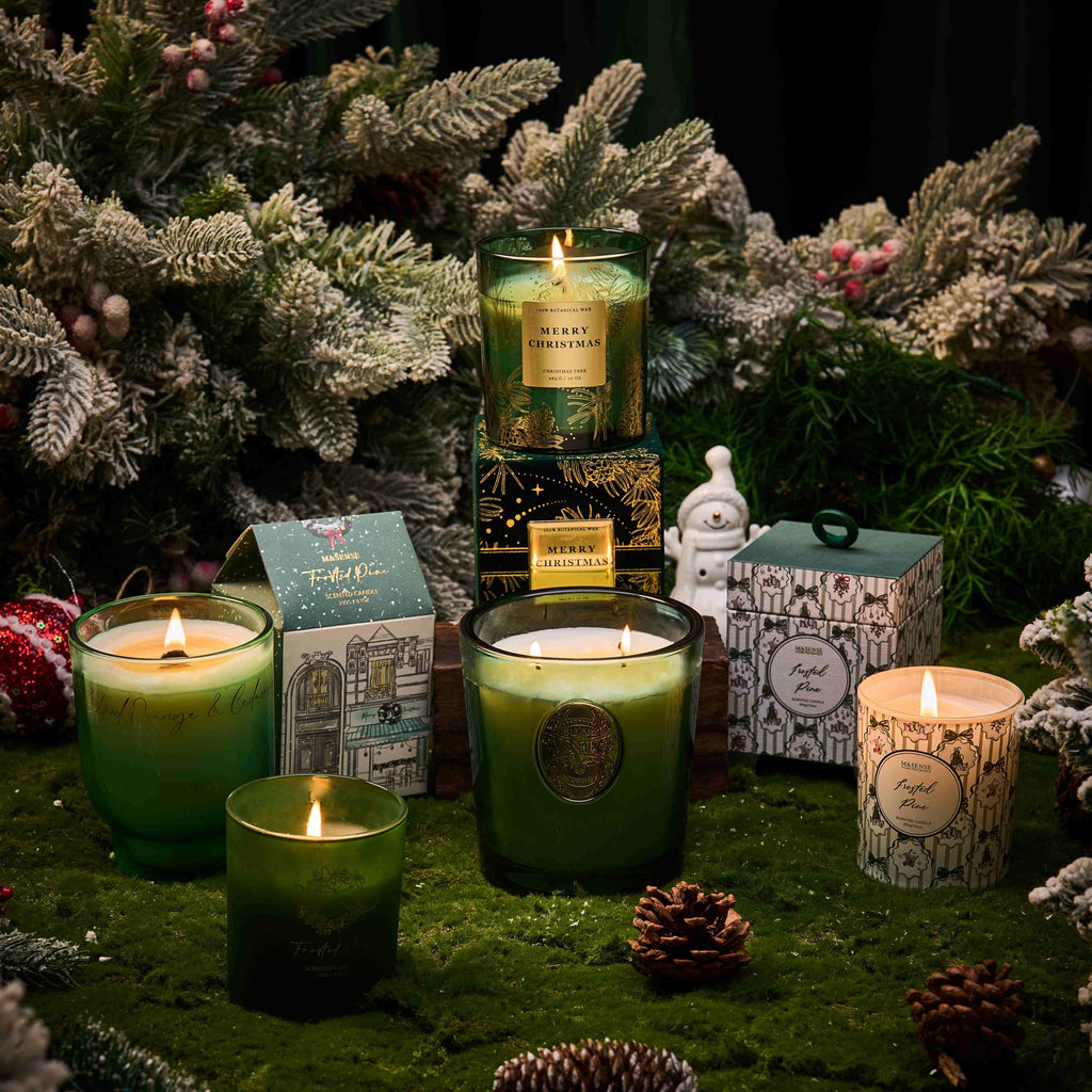 Christmas Holiday Candle - Frosted Pine Scent, 7.4oz Soy Wax, Winter Scented Candle Gift for Women and Teen Girls