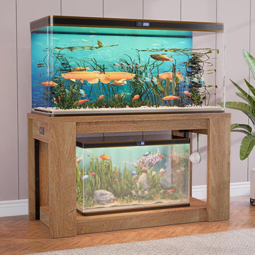 Heavy Duty Fish Tank Stand, 75-120 Gallon Aquarium with Power Outlet