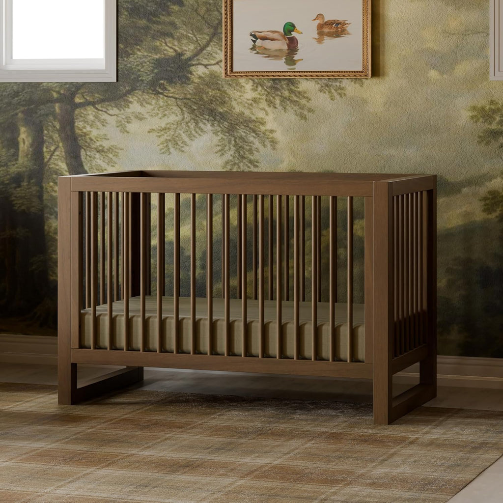 Nantucket 3-in-1 Convertible Baby Crib, Natural Walnut | GREENGUARD Gold Certified, Converts to Toddler Bed & Daybed