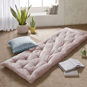 Foldable Lightweight Lounge Floor Pillow 27" x 74" Blush