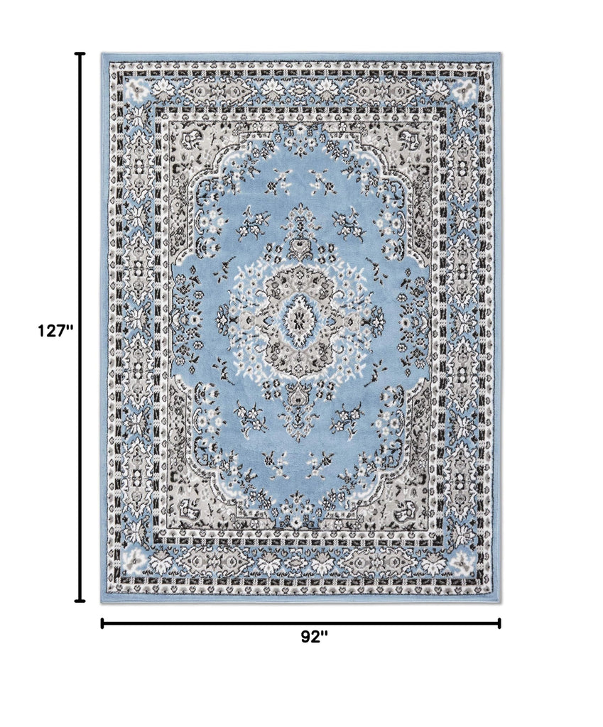 Dynamix Premium Asiana Traditional Area Rug, Oriental Light Blue