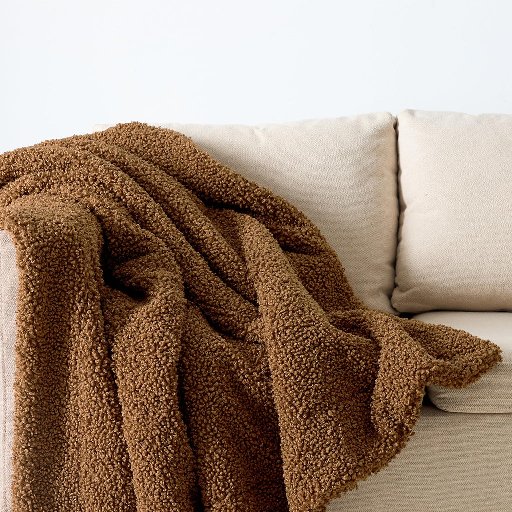 Teddy Umber 50x60 inch Boucle Throw Blanket