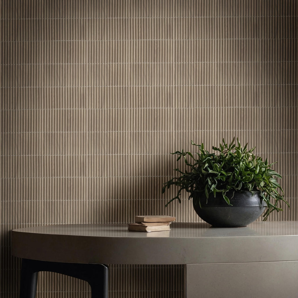 Porcelain Fluted Wood Wall Tile | Serata Harmona Savanna | 4.5" x 9"