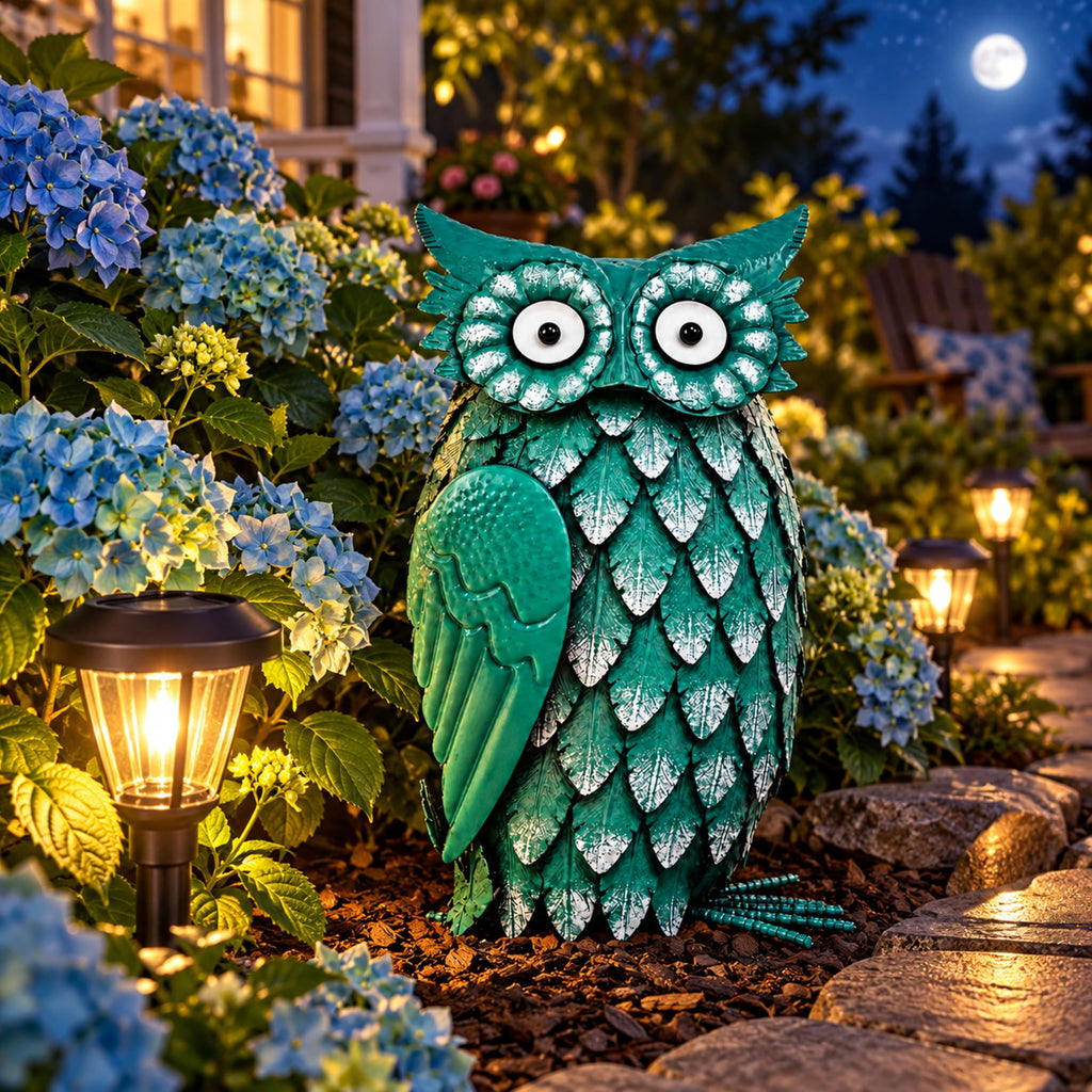 Large Owl Decor Statue, Bird Figurine Gift for Halloween Christmas Decor