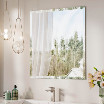 24 x 30 Inch Frameless Bathroom Mirrors with Beveled Edge