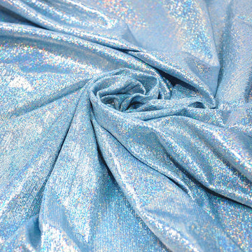 Shattered Glass Hologram Fabric By The Yard Width 58Inches (Blue/Silver 1yard)