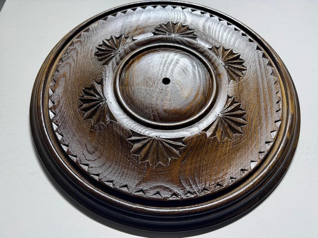 Handcrafted Wood Ceiling Medallion, Round Carved Pine Chandelier Medallion, Rustic Decorative Ceiling Light Cover for