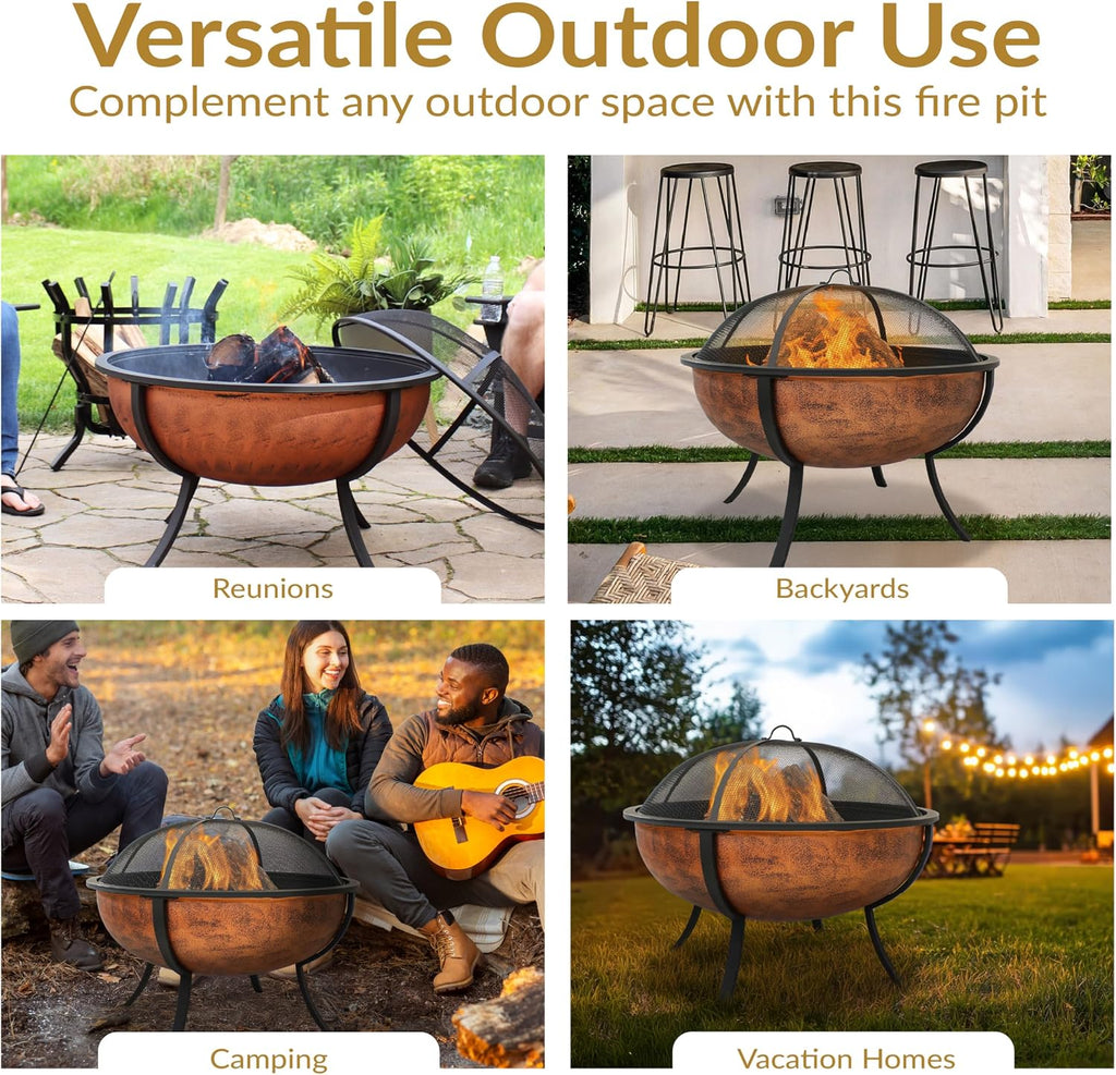 32-Inch Outdoor Wood-Burning Fire Pit