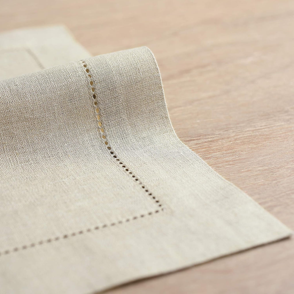 100% Pure Linen Woven Placemats Natural, 14 x 19 in - Set of 6