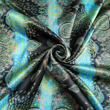 Paisley Patchwork Printed Satin Fabric Clothing Lining Sewing Material
