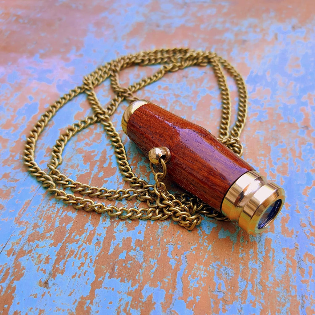 Pair of Couples Kaleidoscope Wood & Brass Pendant Kaleidoscope for Your Love Oneby - Set of 2