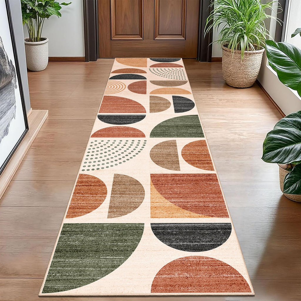 Boho Runner Rug Washable 2x8 Area Rugs Non Slip Modern Abstract