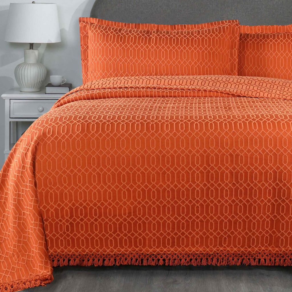 Remi Cotton Blend 3 Piece Bedspread Set, Home Bed Decor, Oversized Bedspread, 2 Pillow Shams, Medium Weight Blanket