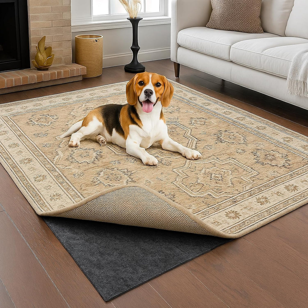 1/4" Thick Felt and Natural Rubber Backing Rug Pad - Non Slip Carpet Gripper for 9 x 12 Ft Area Rugs - Protective - Set of 108