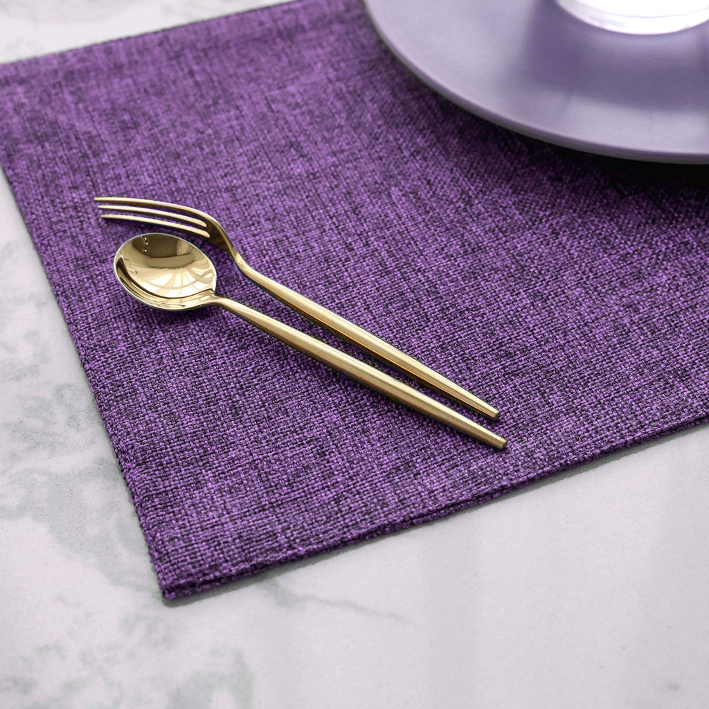 Cloth Placemats Set of 8 Heat Resistant Dining Table Place Mats Table, 13 x 19 inches, Purple