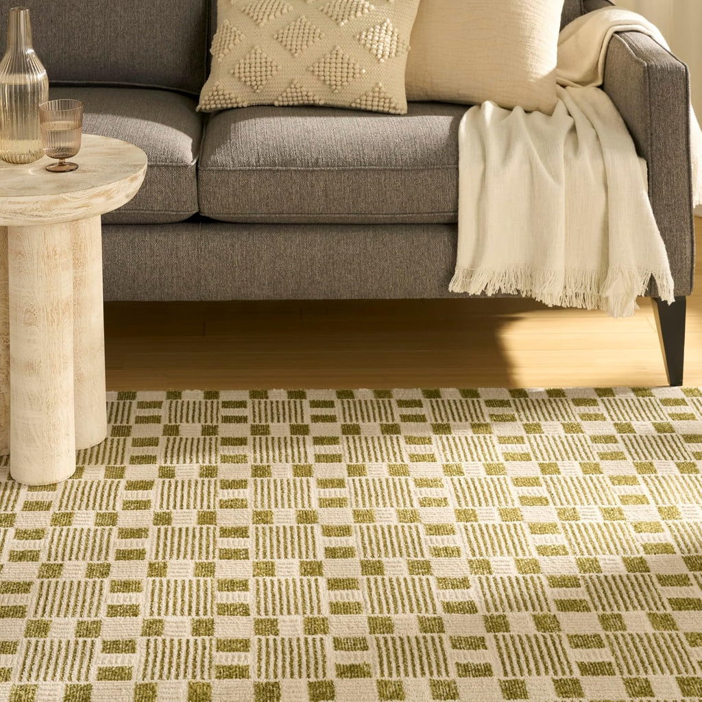 Home Nordic Green Area Rug - Easy Clean, Non Shedding, Bed Room, Living Room, Dining Room, Kitchen