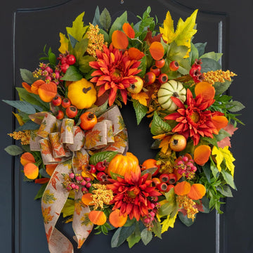 Fall Wreaths for Front Door 24 Inch Autumn Wreath Rustic Fall Decor