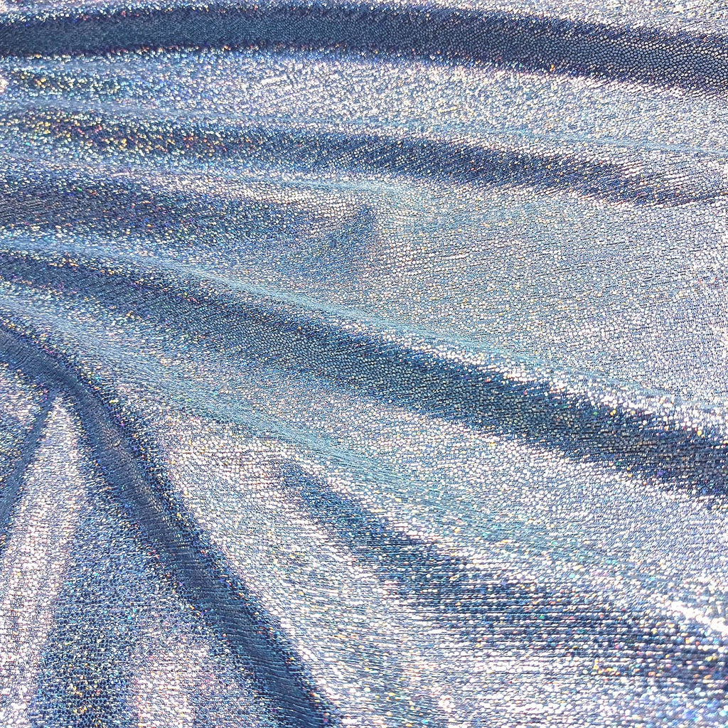 Shattered Glass Hologram Fabric By The Yard Width 58Inches (Blue/Silver 1yard)