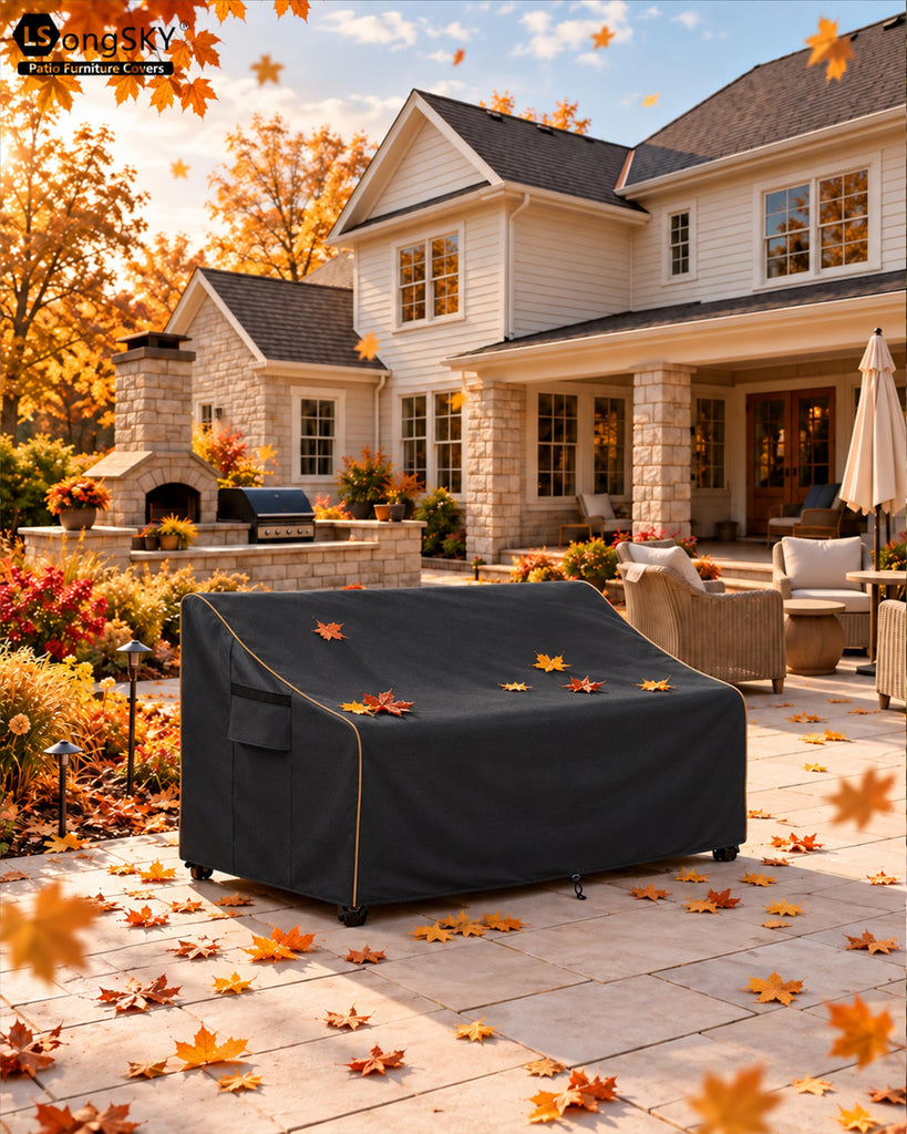 Patio 3-Seater Sofa Cover, Outdoor Couch Cover Fits up to 79W x 38D x 35H Inches, 100% Waterproof Heavy Duty Patio