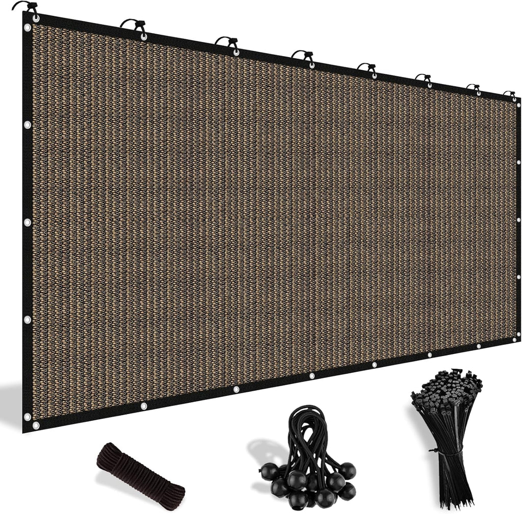 Customized Size 90% Sun Shade Cloth with Grommets, 10' X 12' Pergola Shade Cover Canopy, Mesh Tarp Sun Screens