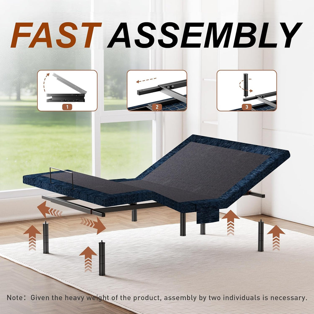 Patented King Adjustable Bed Frame Wireless Remote