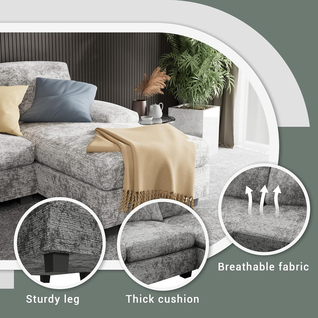 Furniwell Convertible Sectional Sofa Couch