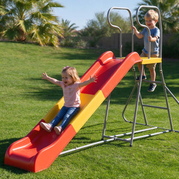 8.2Ft Extra Large Slide for Kids with Water Pipe, Outdoor & Indoor Freestanding Slide with Sturdy Climbing Ladder