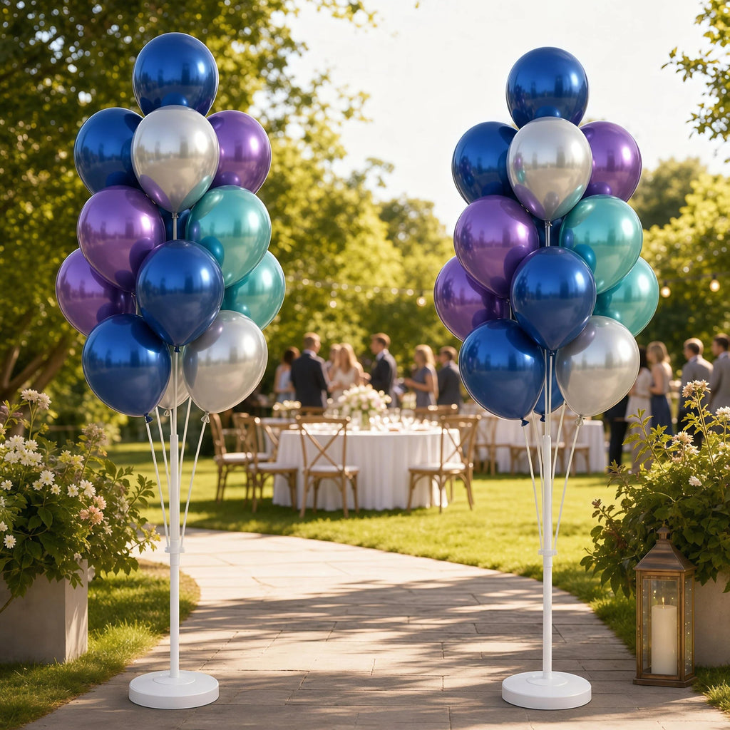 Balloon Column Stand Kit with Balloons, Base and Pole, Balloon Column Kit for Floor or Table Backdrop Decoration for